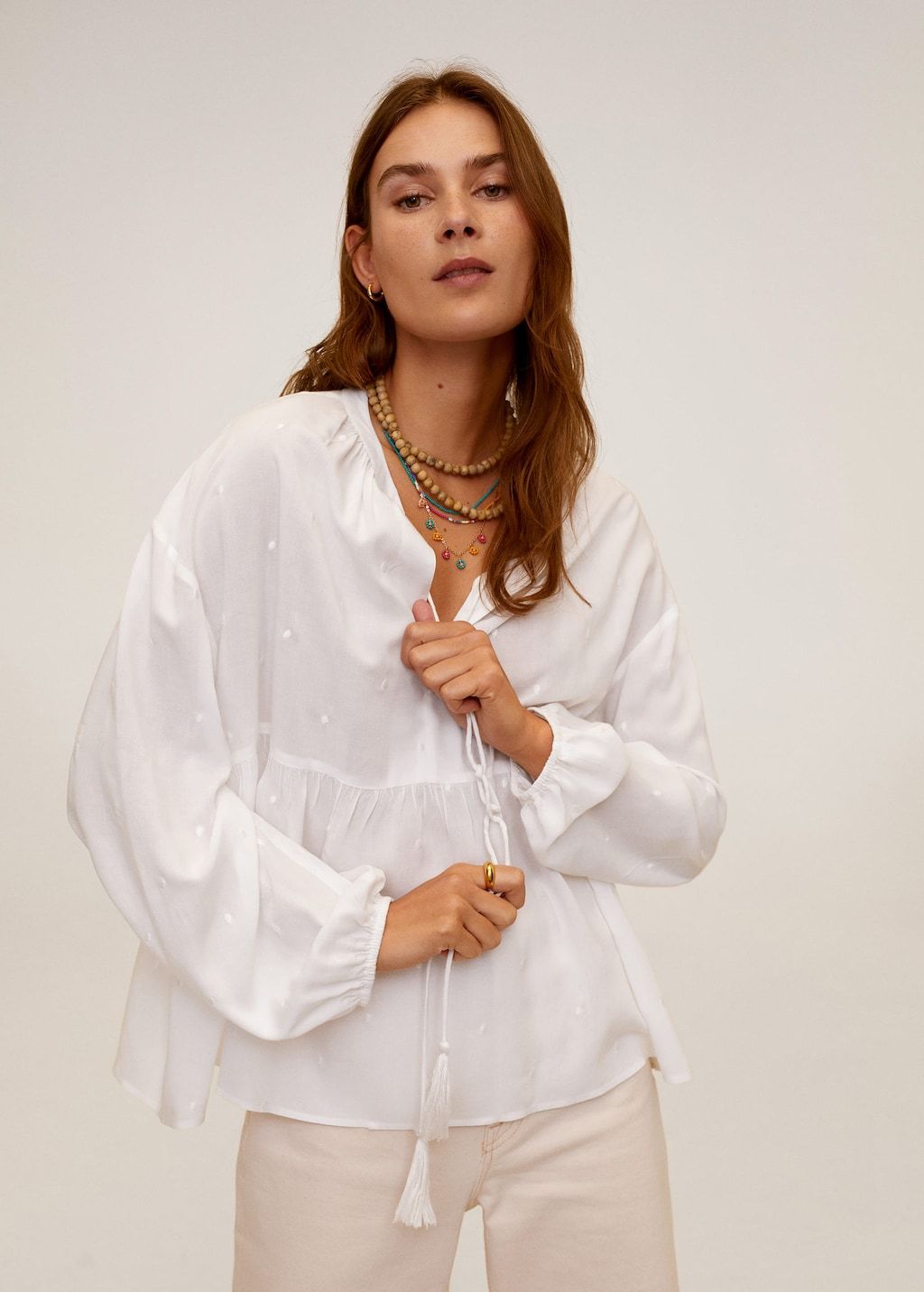 Relief details blouse