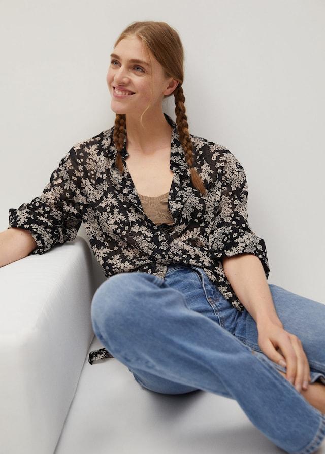 Printed flowy shirt
