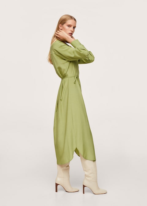 Wrapped satin dress