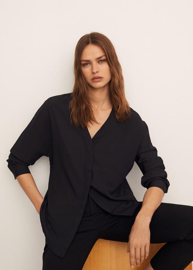 V-neckline blouse