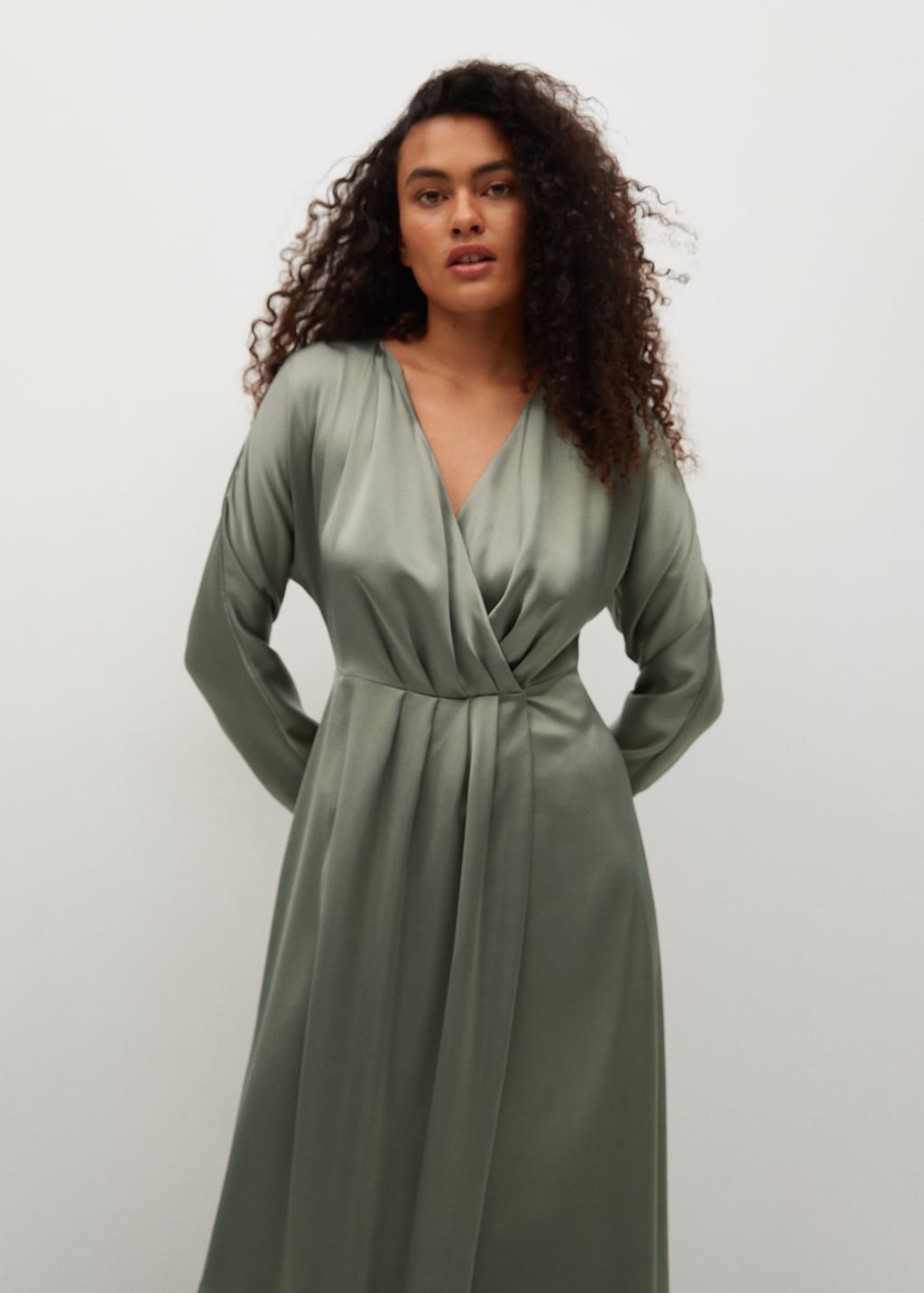 Pleated satin dress