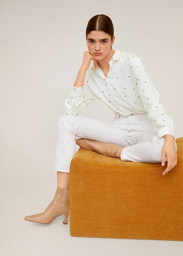 Polka-dot flowy shirt