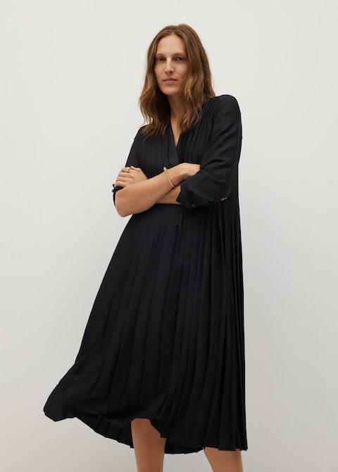 Recycled polyester pleated dress