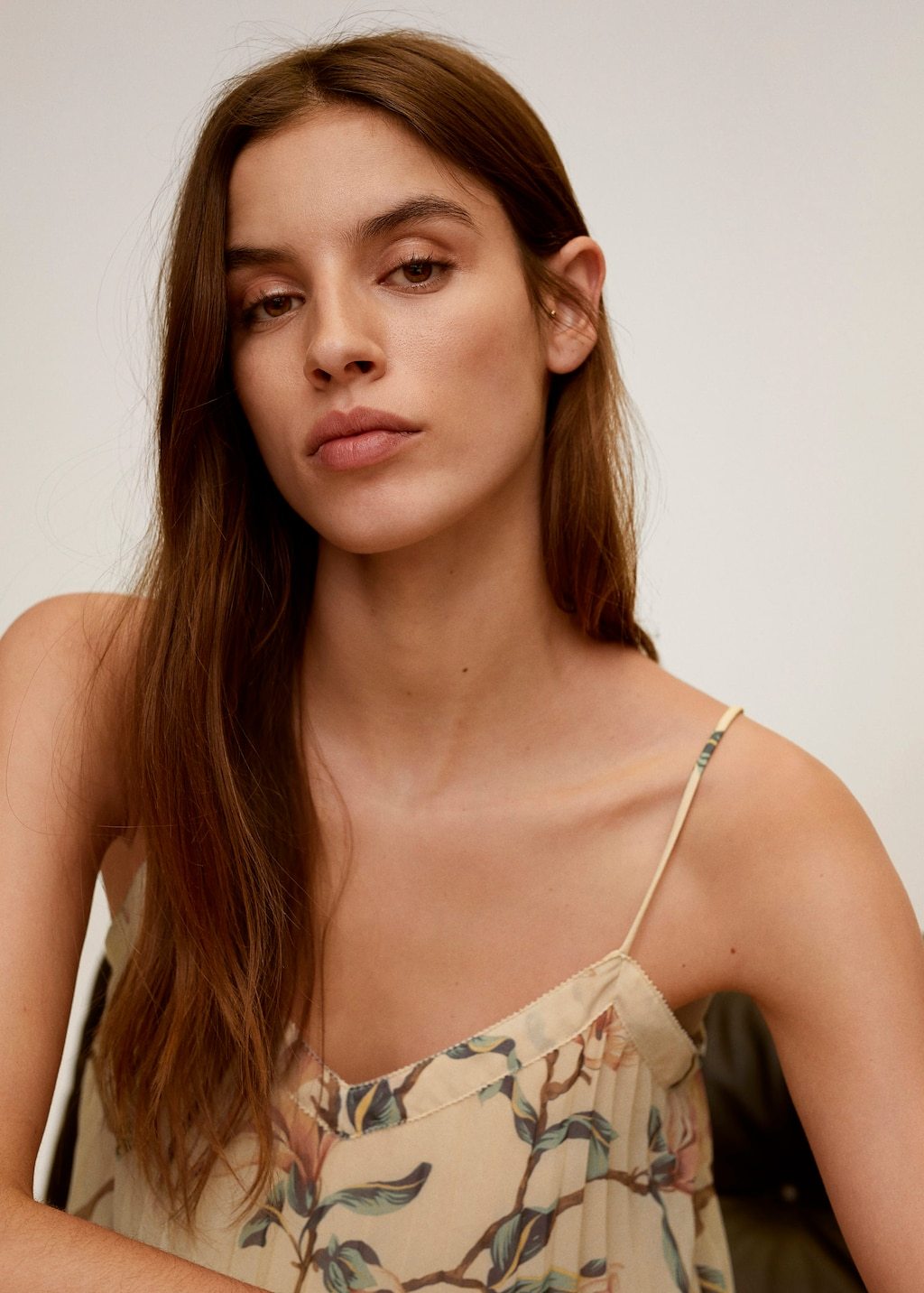 Floral pleated top