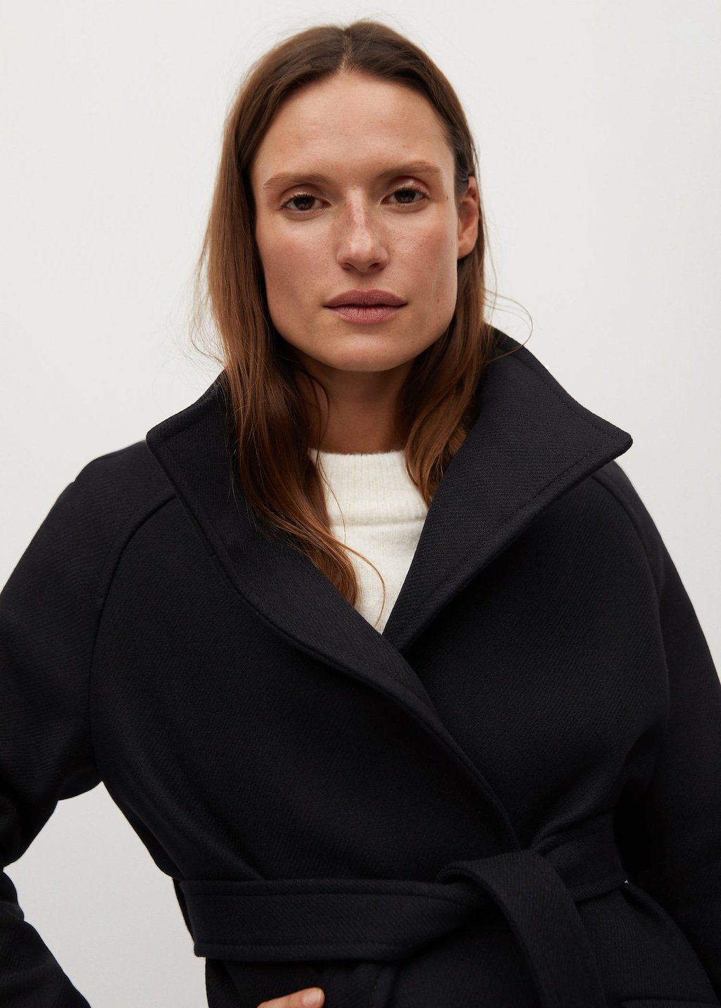 Belted wool coat