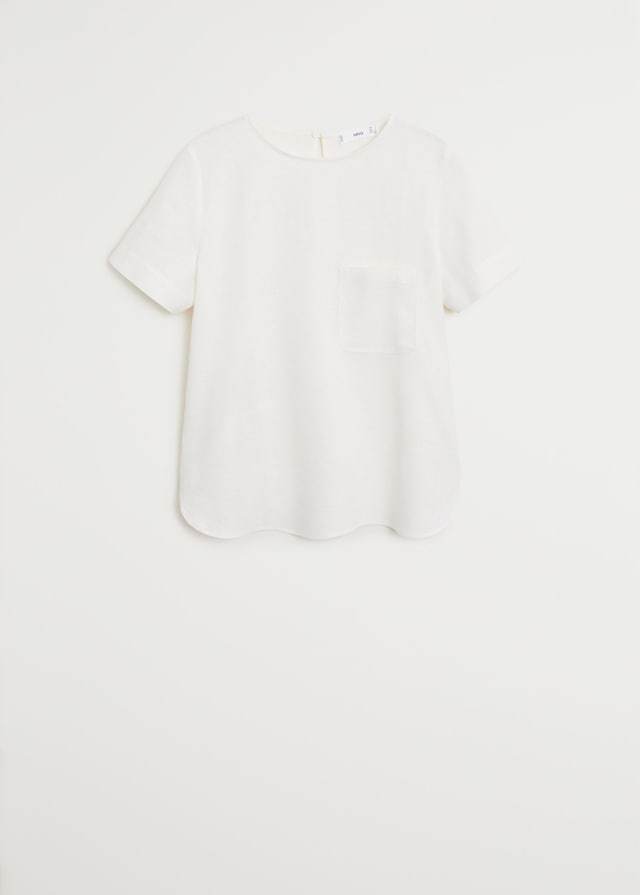 Pocket linen-blend blouse