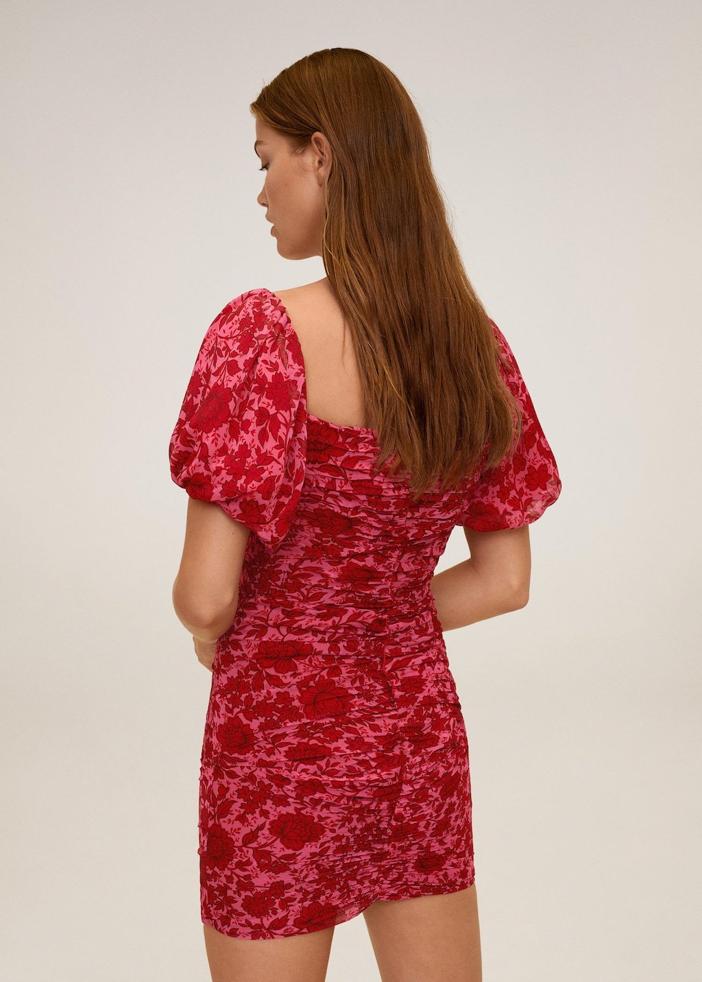 Ruched floral dress