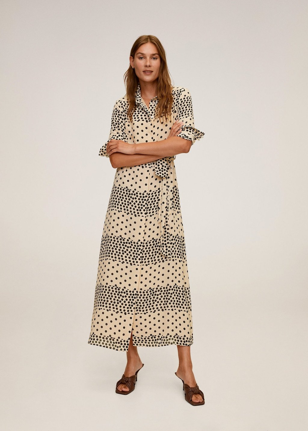Polka dot shirt dress