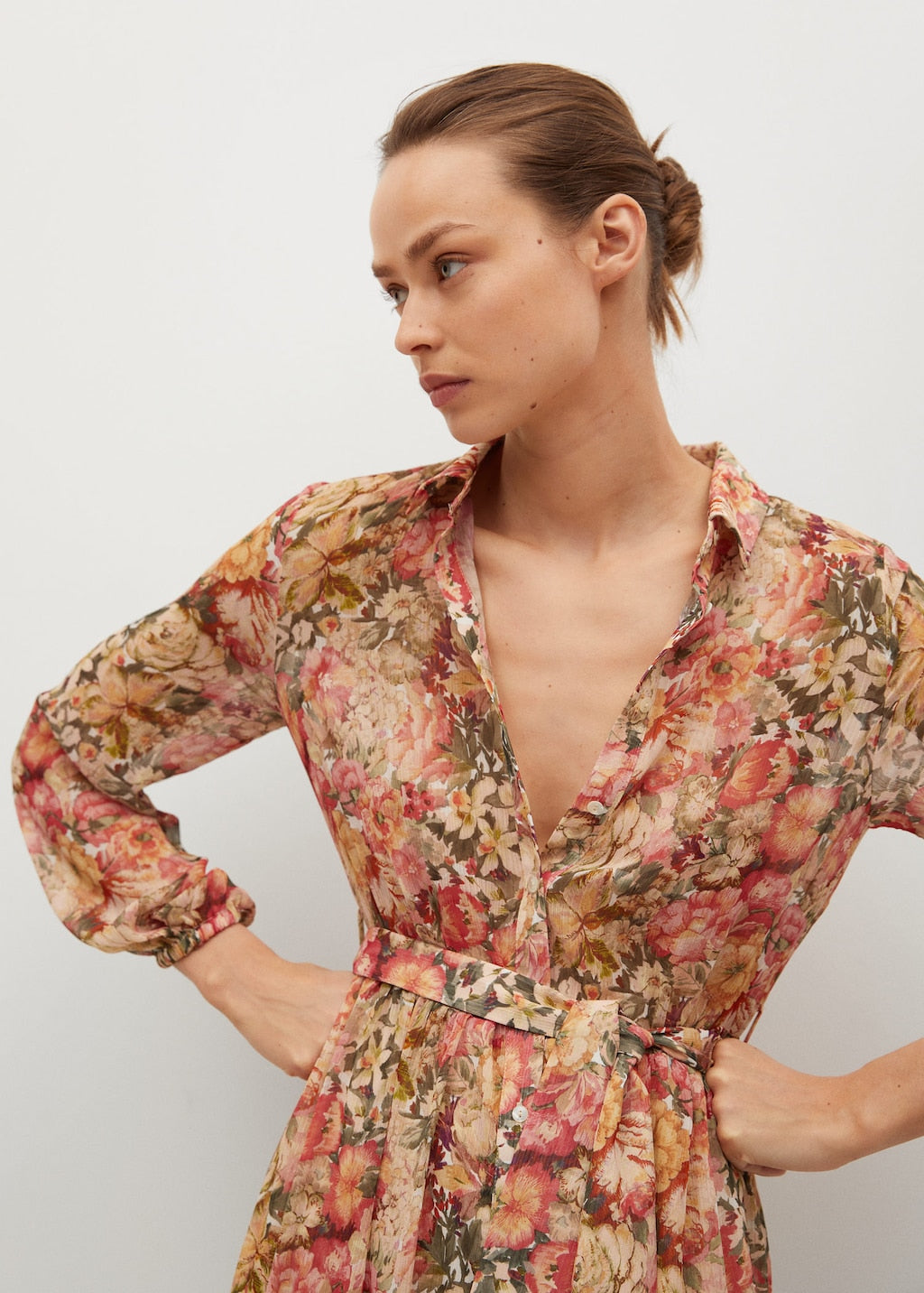 Belt floral dress