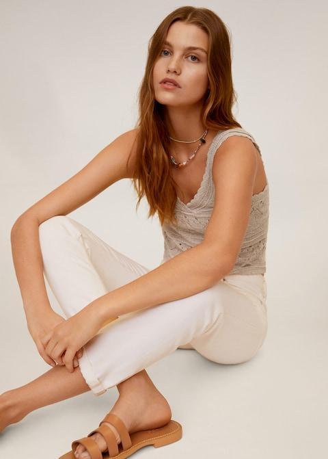 Openwork knit top