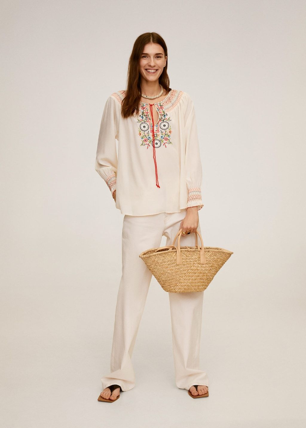 Embroidered details blouse
