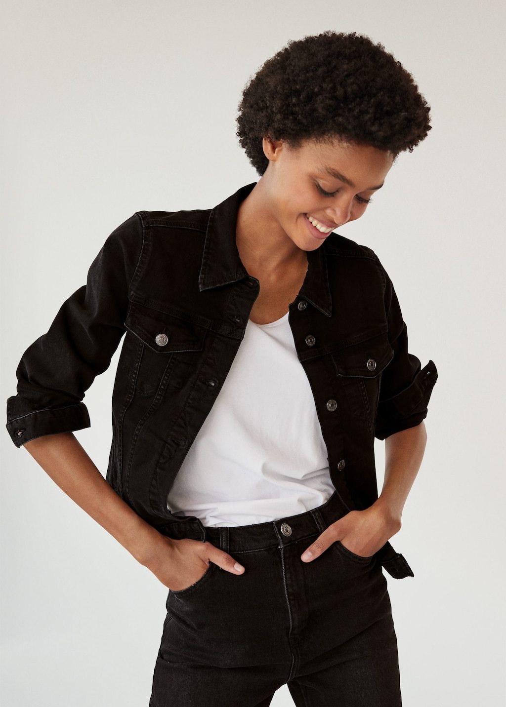 Black denim jacket