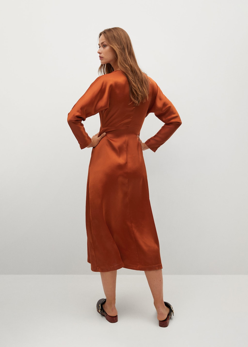 Pleated satin dress