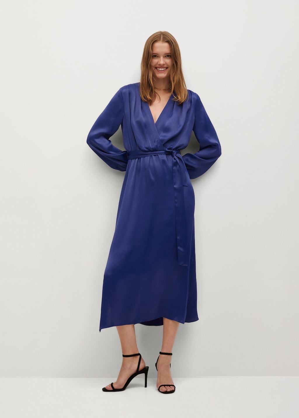 Wrapped satin dress