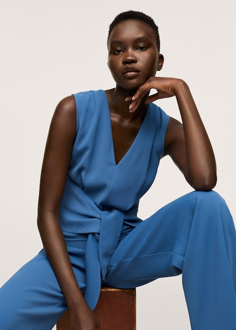 Bow wrap jumpsuit