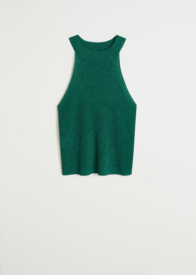 Metallic ribbed top