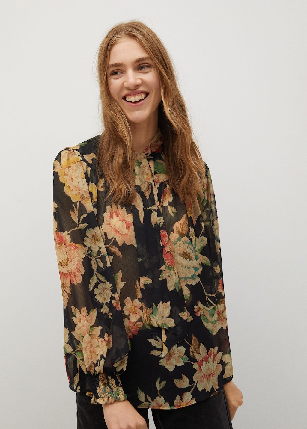 Tie-neck blouse