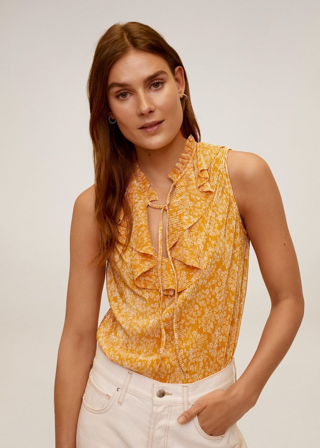 Ruffle pleated top