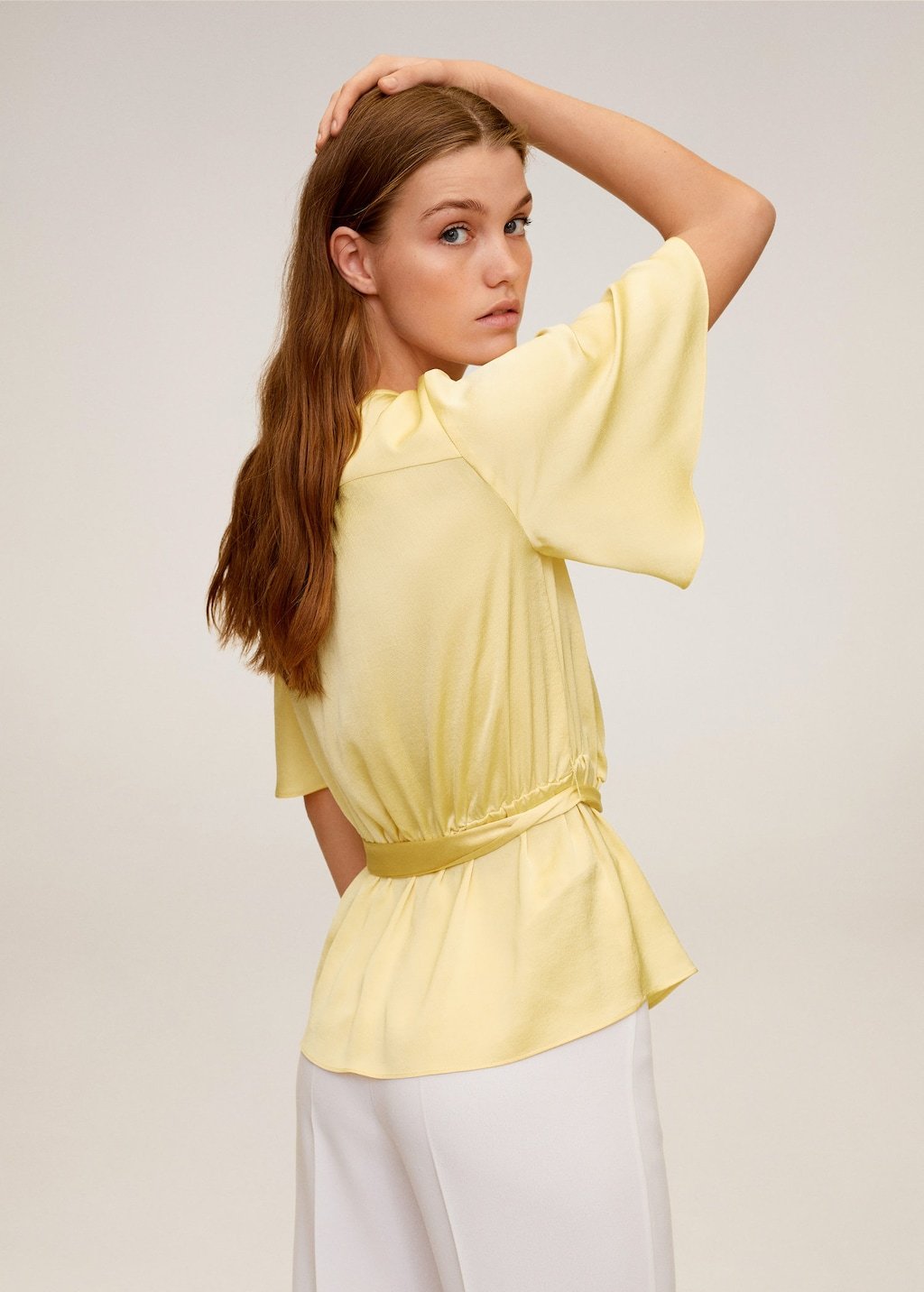 Wrap V-neckline blouse
