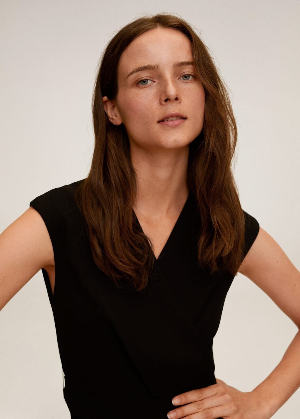 Wrap neckline dress