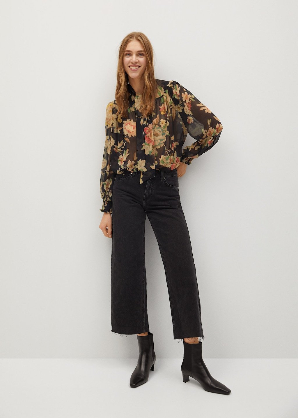 Tie-neck blouse