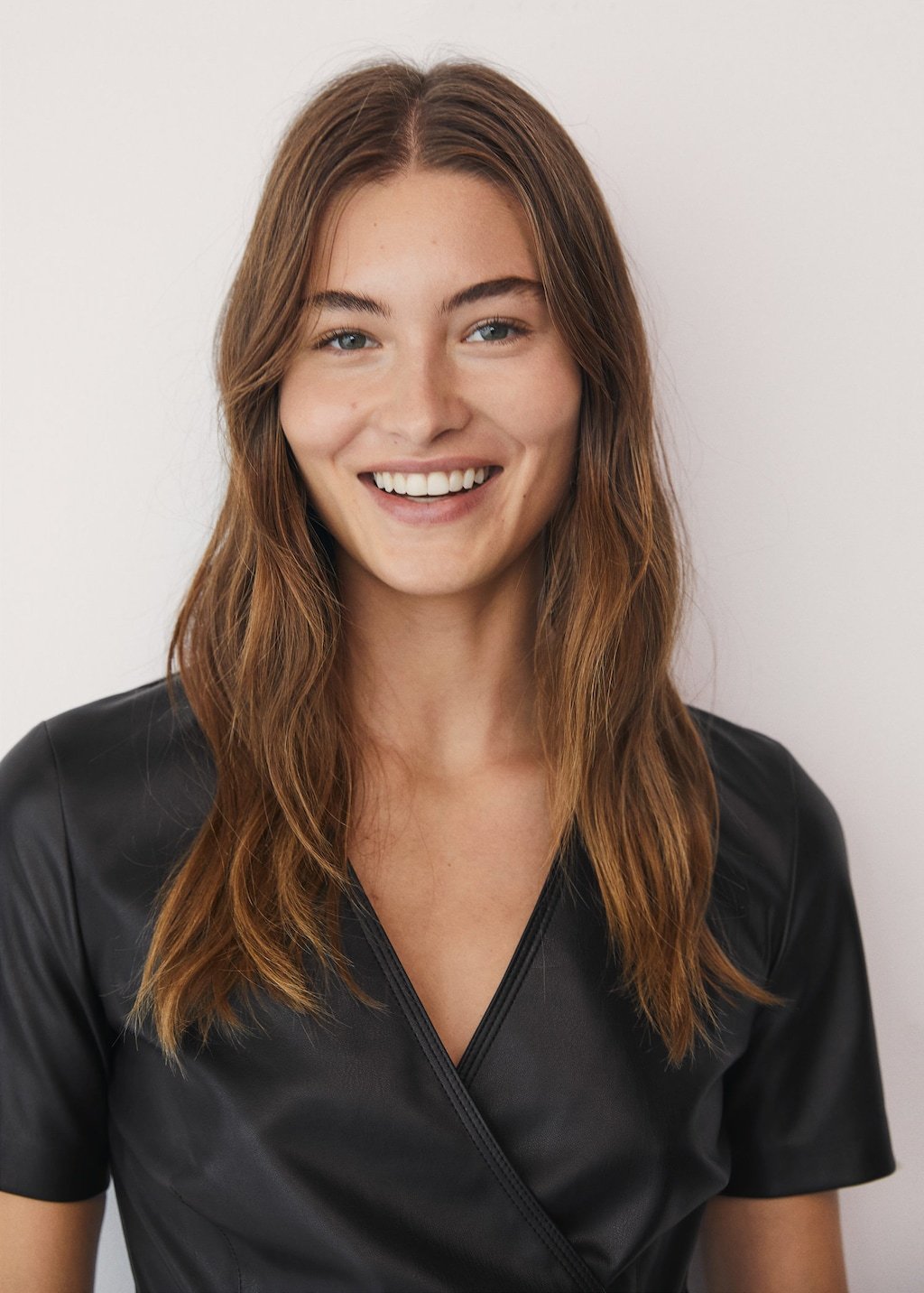 Faux-leather dress