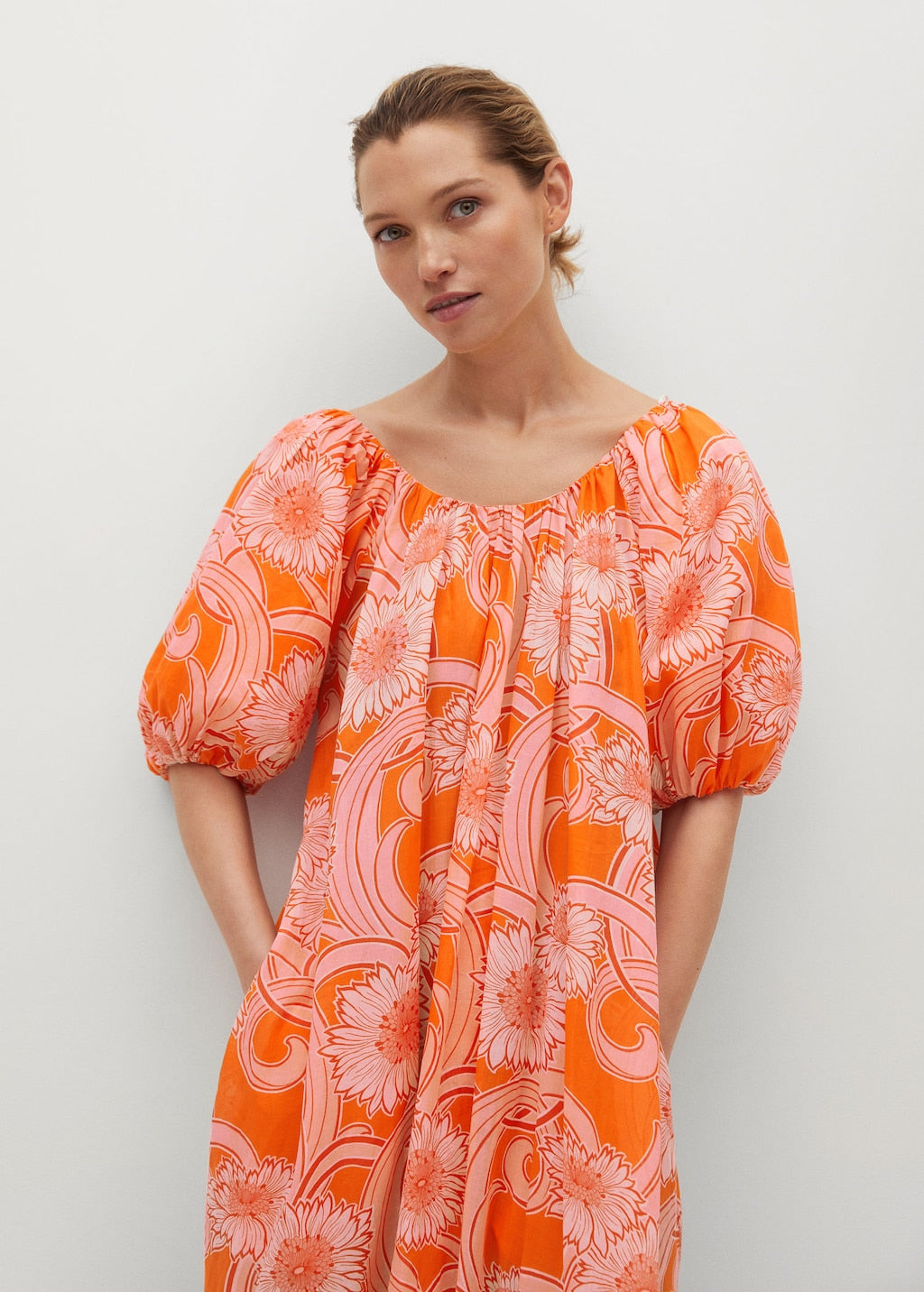 Printed cotton dress