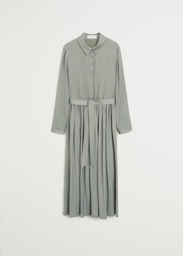 Satin shirt dress