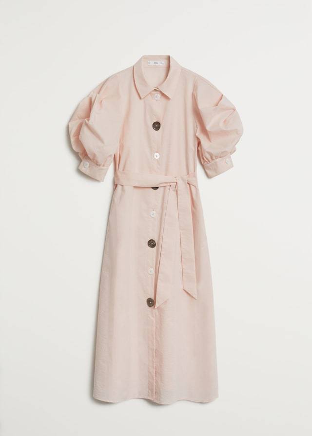 Poplin buttoned dress