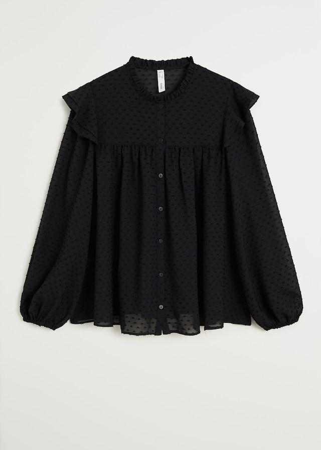 Ruffled embroidered blouse