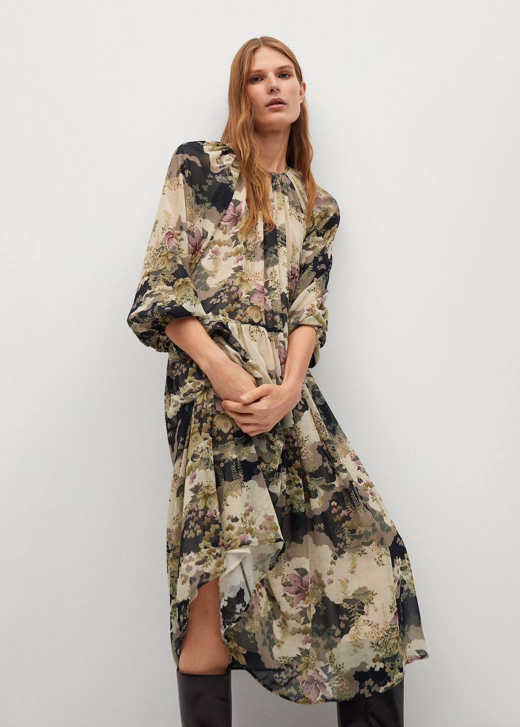 Flowy flower printed dress