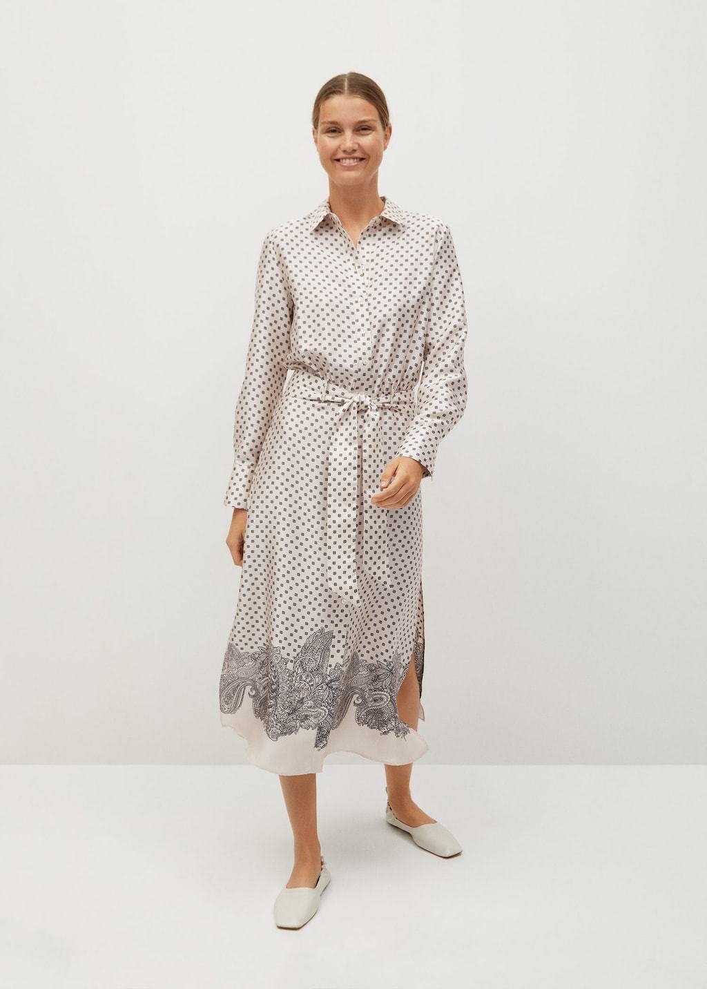 Printed shirt dress