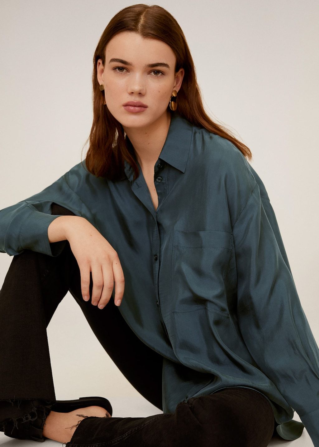 Pocket cupro shirt