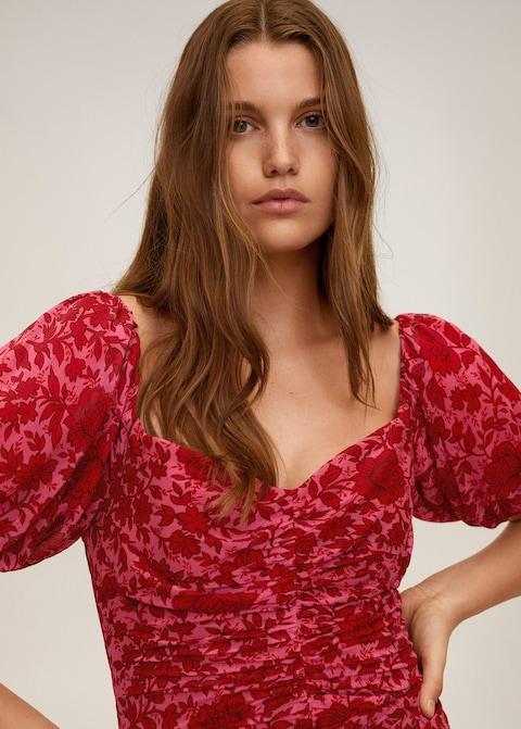 Ruched floral dress