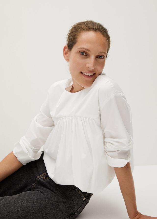 Ruffle cotton blouse