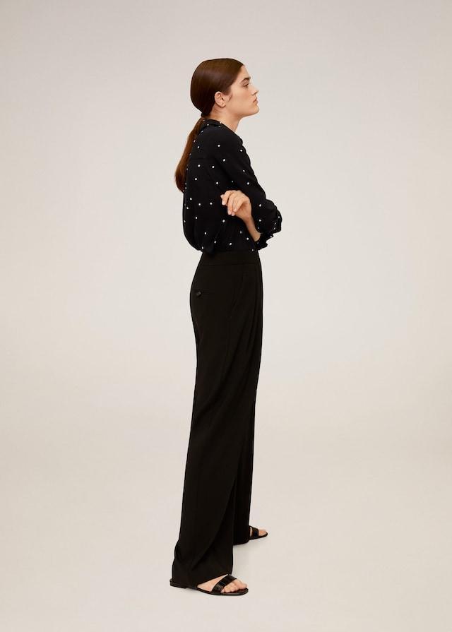Polka-dot flowy shirt