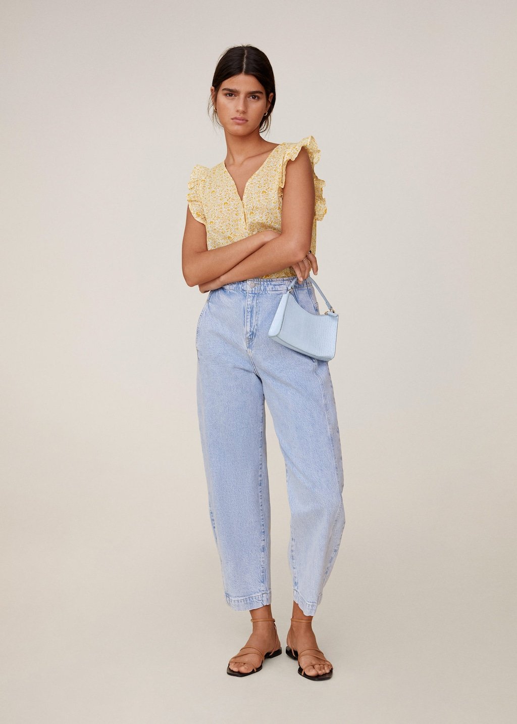 Ruffle printed top