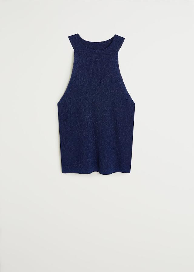 Metallic ribbed top