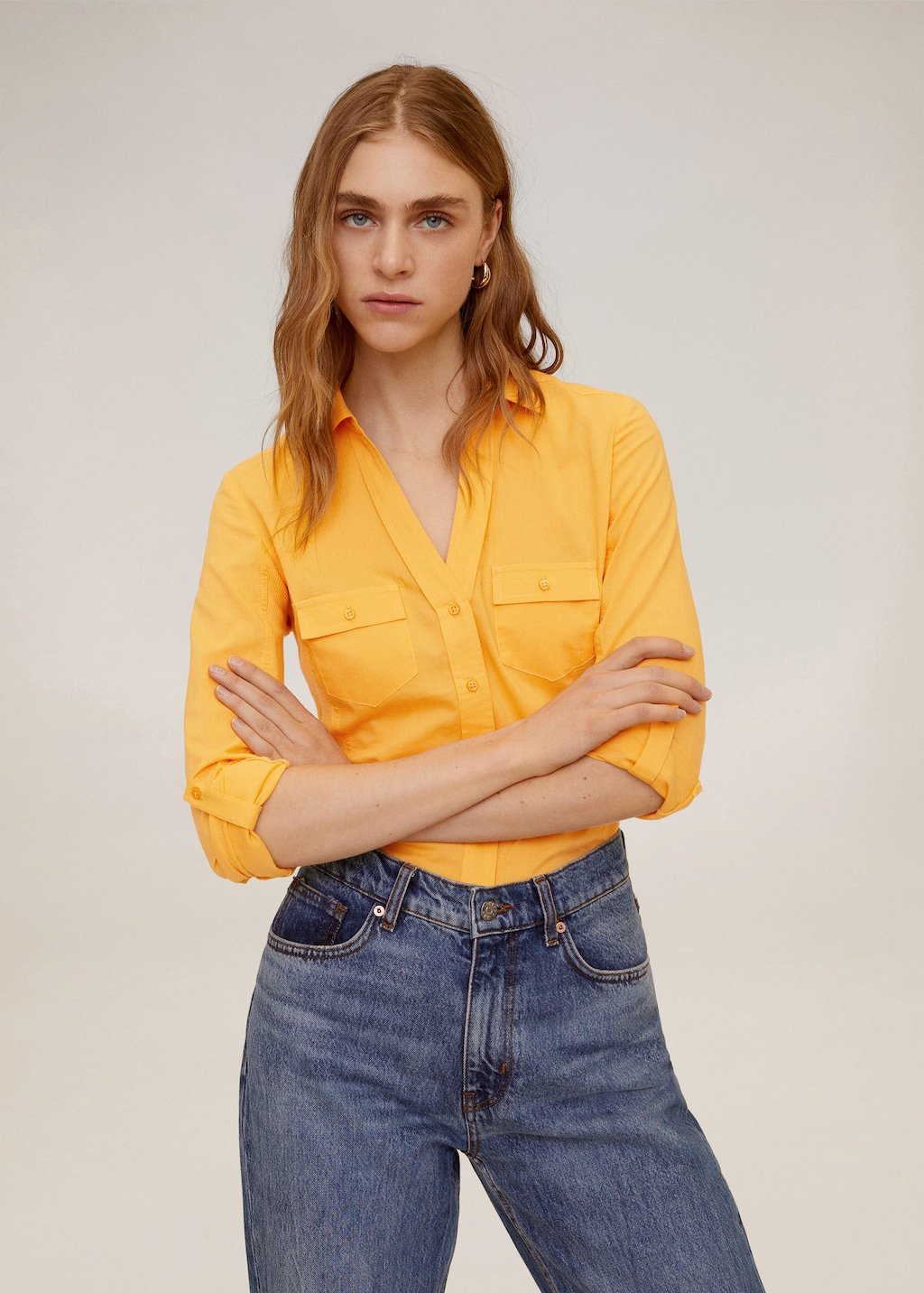 Chest-pocket cotton shirt