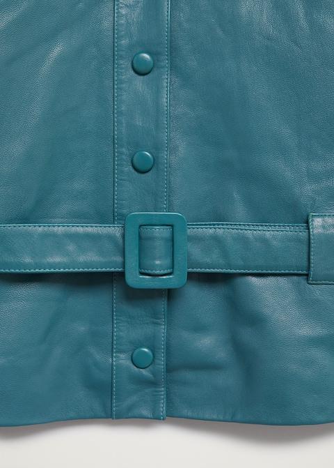 Belt leather jacket