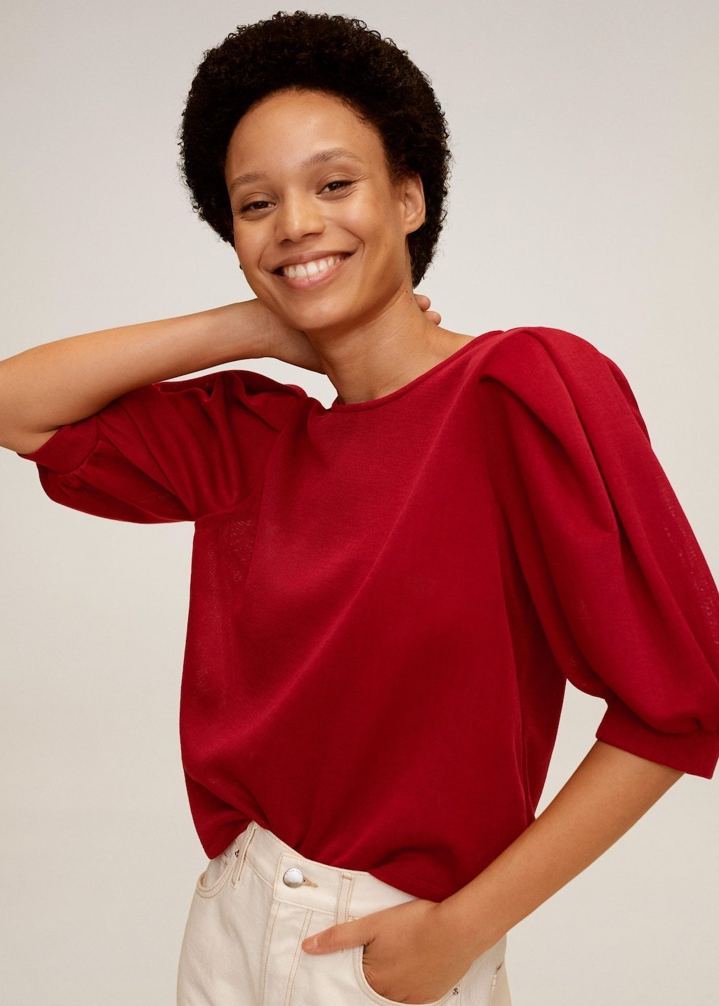 Puffed sleeves T-shirt