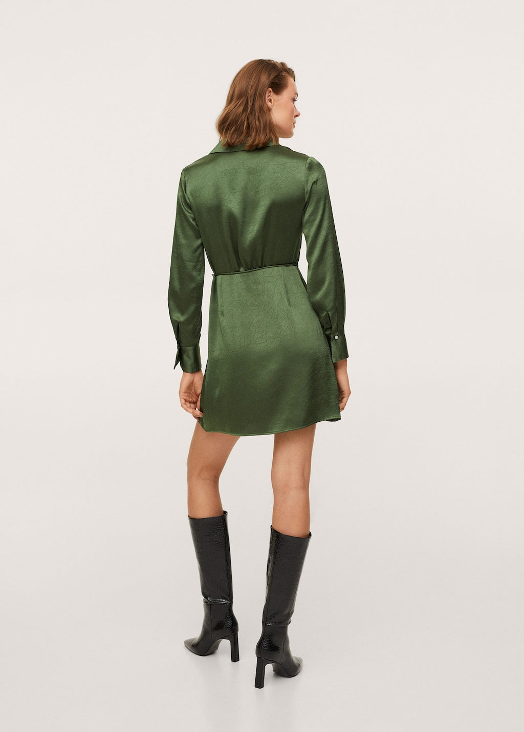 Wrapped satin dress