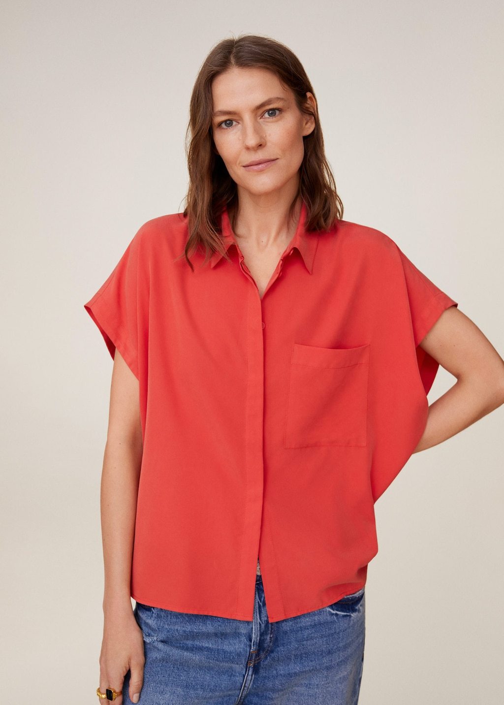 Pocket modal shirt