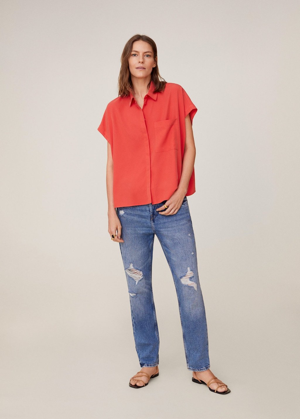 Pocket modal shirt