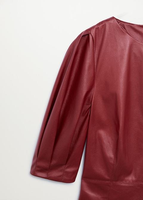 Faux-leather dress