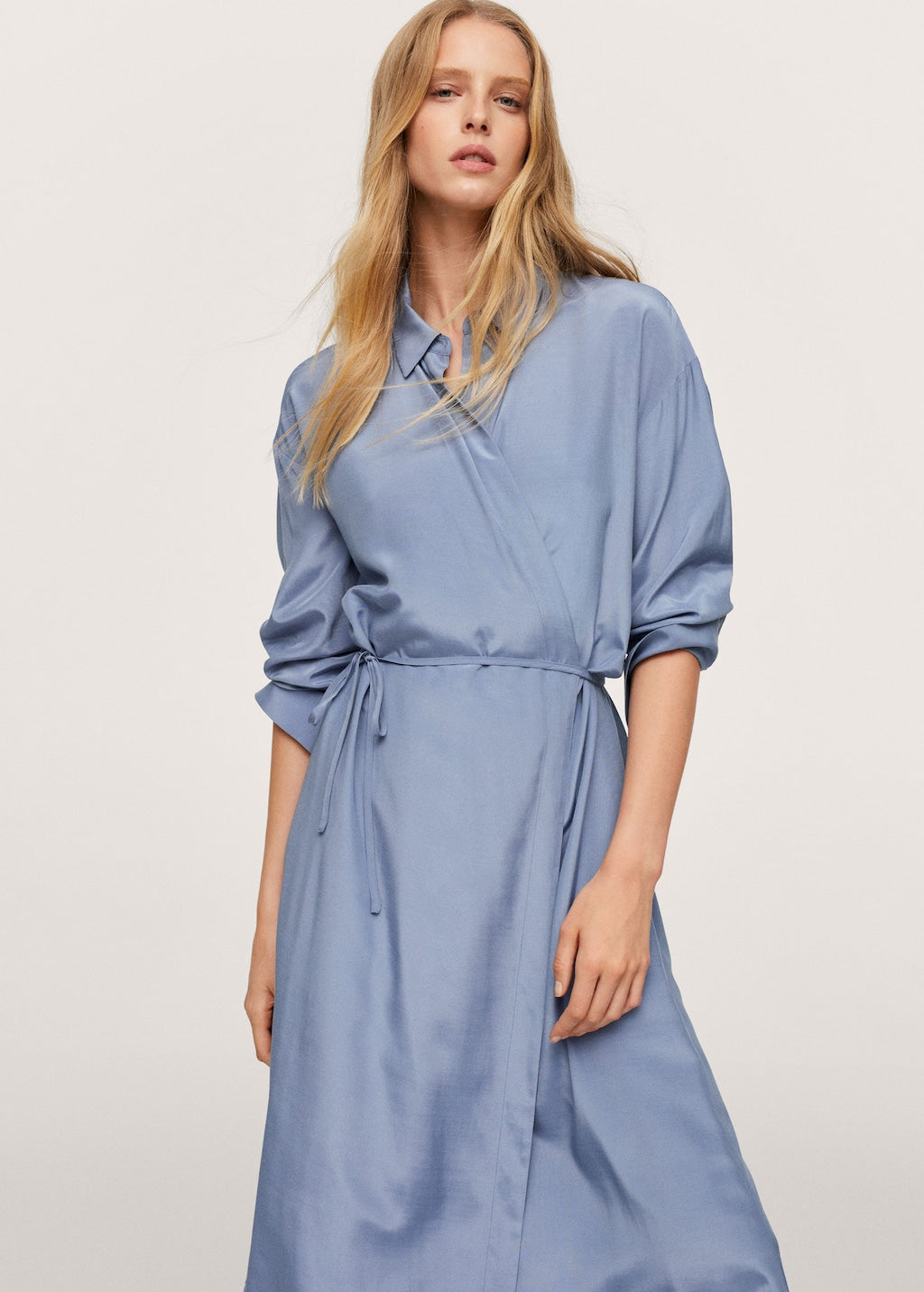 Wrapped satin dress
