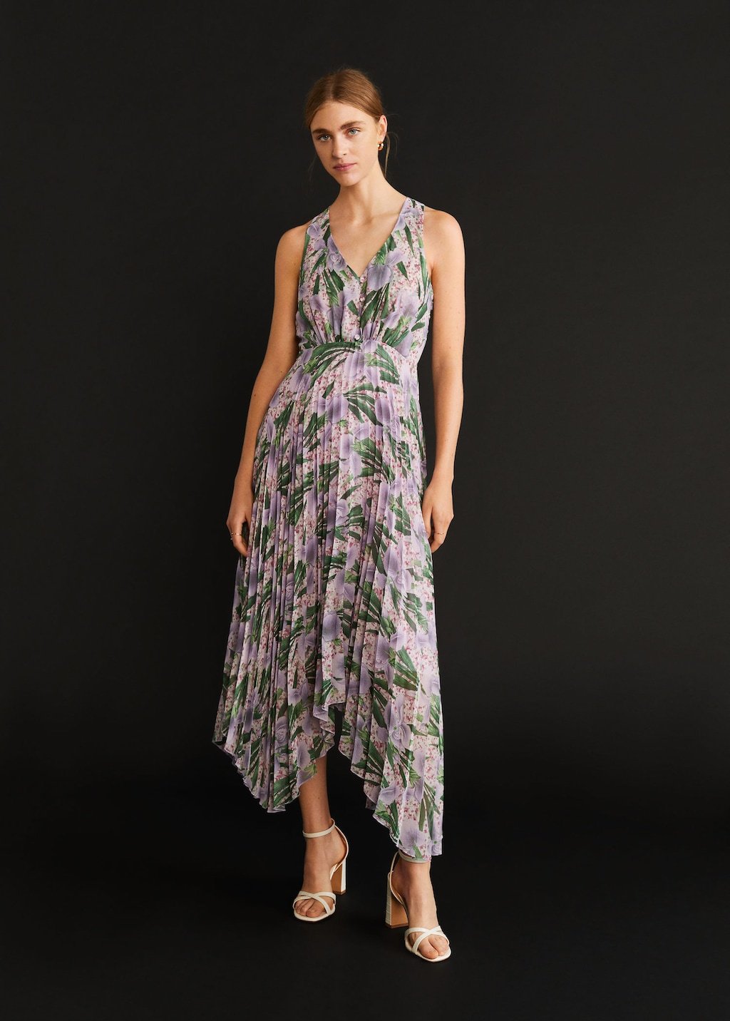 Pleated midi dress
