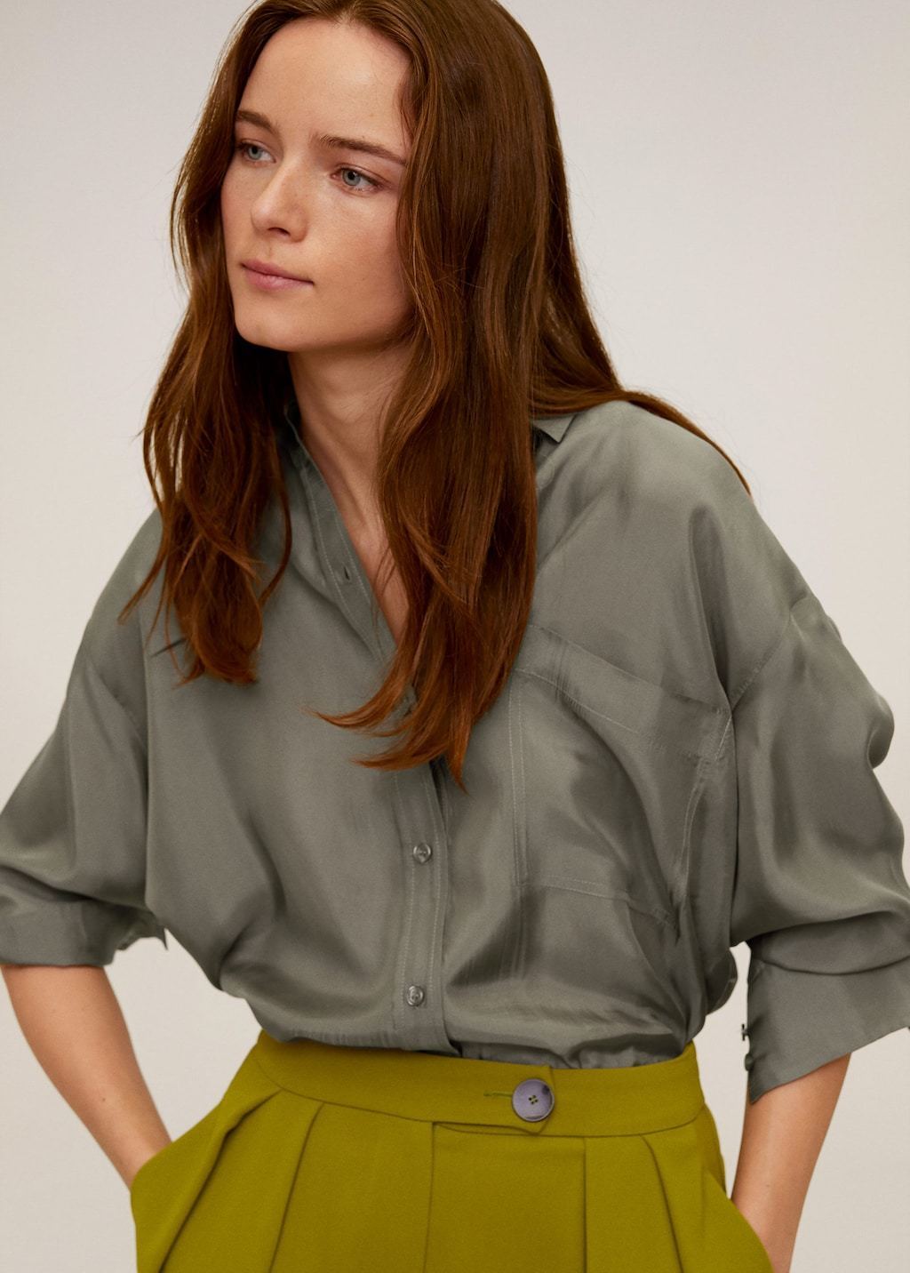 Pocket cupro shirt