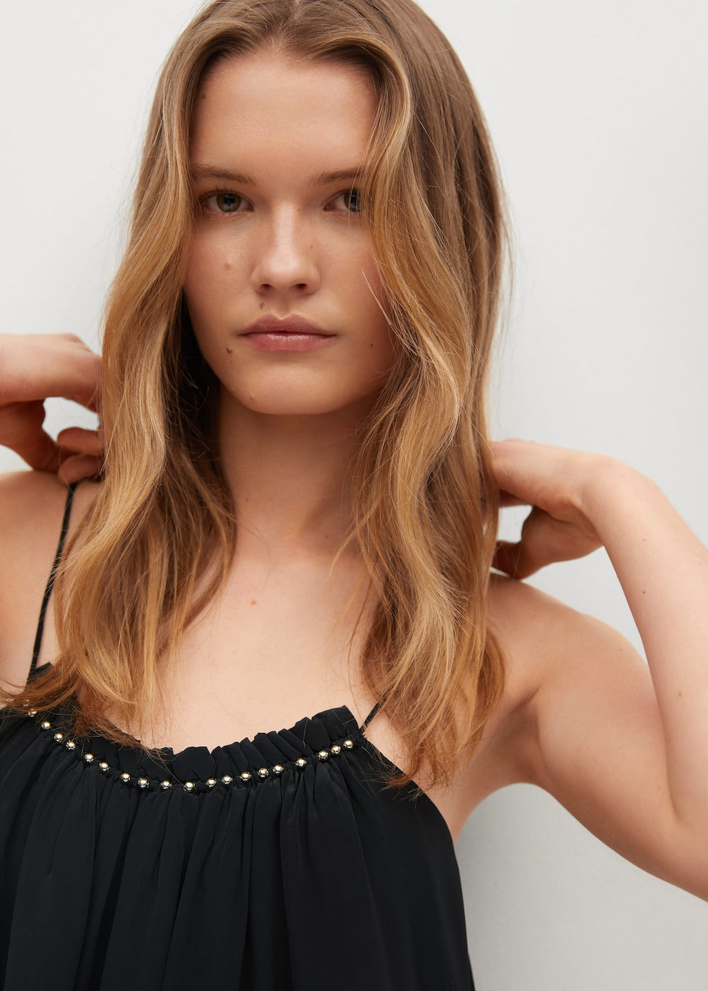 Metallic appliqué dress