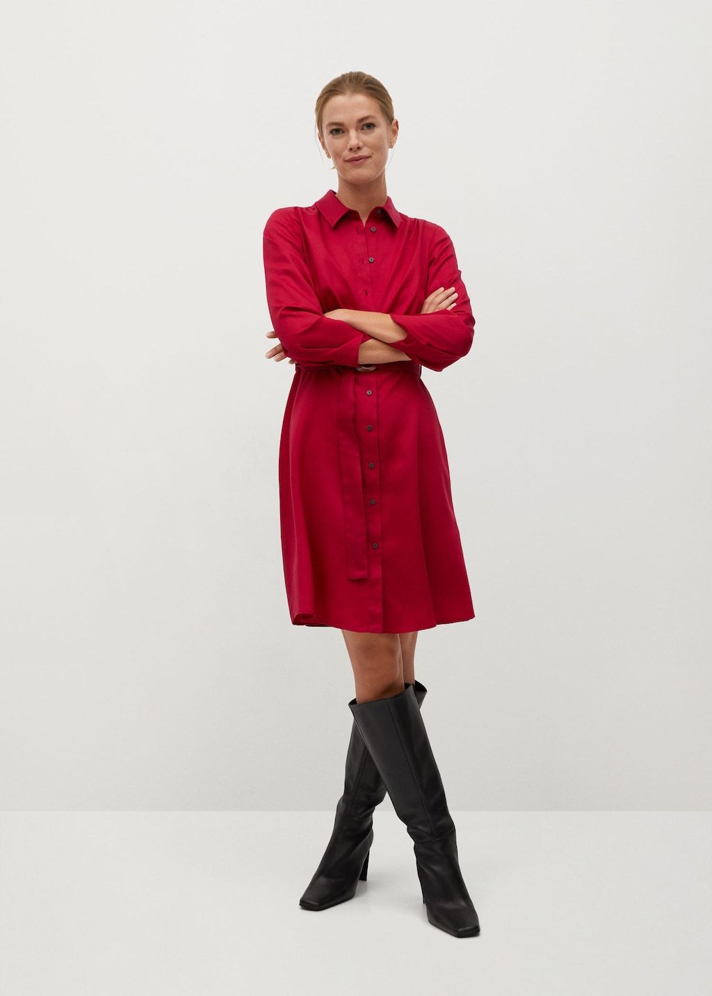 Belt shirt dress